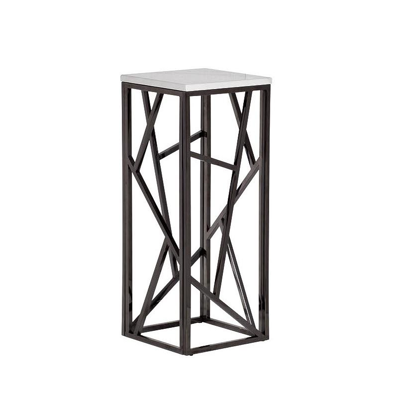 Подставка Serene Furnishing Dark Chrome Marble Top stand Хром Белый в Ижевске | Loft Concept 