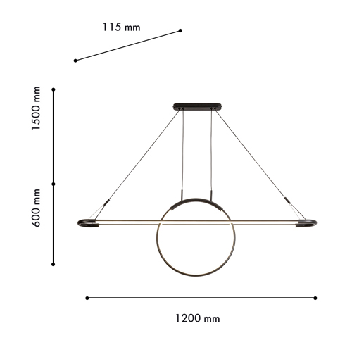 Светодиодная люстра Black LED Circle and Oval Lamp в Ижевске