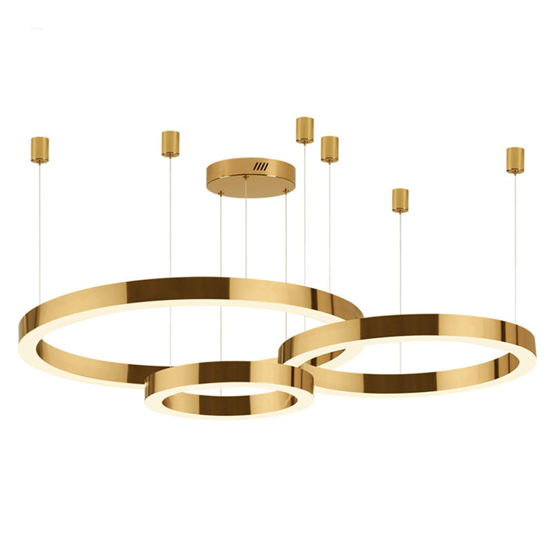 Люстра 3 Gold Ring Horizontal Золотой в Ижевске | Loft Concept 