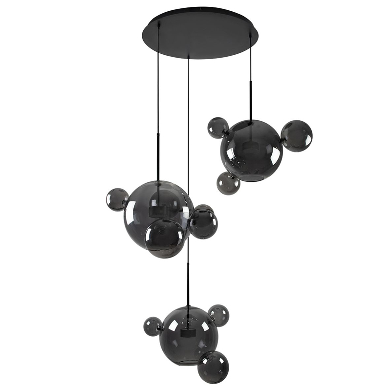 Люстра Bolle Circular Chandelier 14 BUBBLE Giopato & Coombes smoky Дымчатый (Smoke) в Ижевске | Loft Concept 