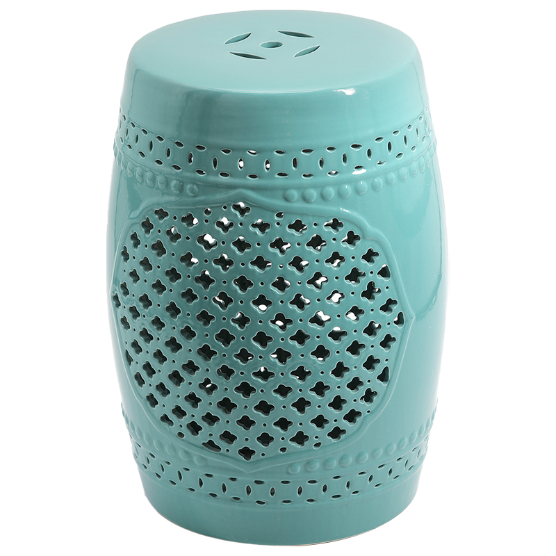 Керамический табурет Quatrefoil Garden Stool - Turquoise Бирюзовый в Ижевске | Loft Concept 