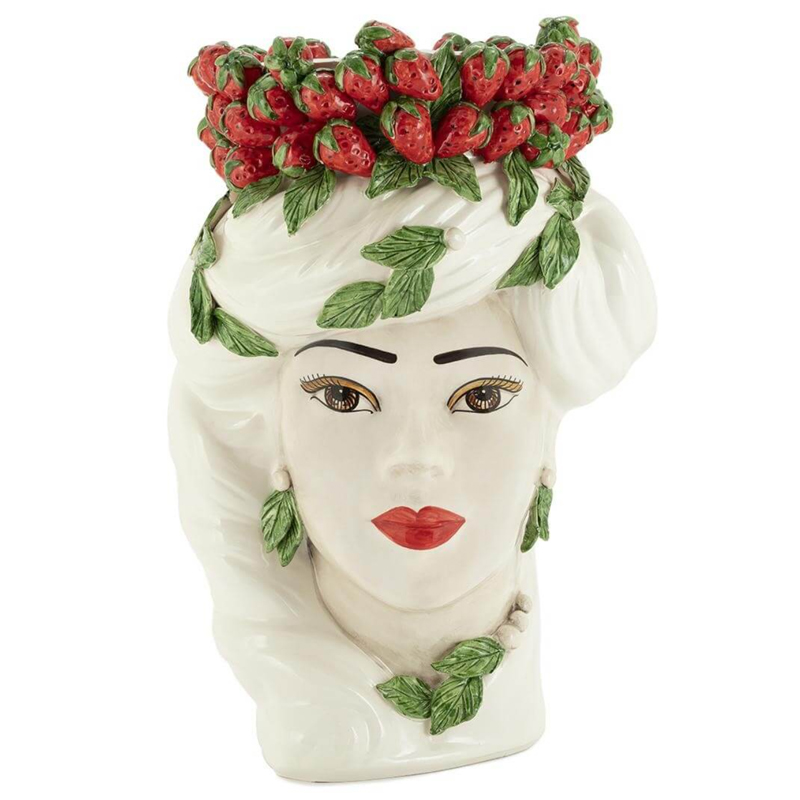 Ваза VASE STRAWBERRIES HEAD LADY BIG White Красный Белый в Ижевске | Loft Concept 