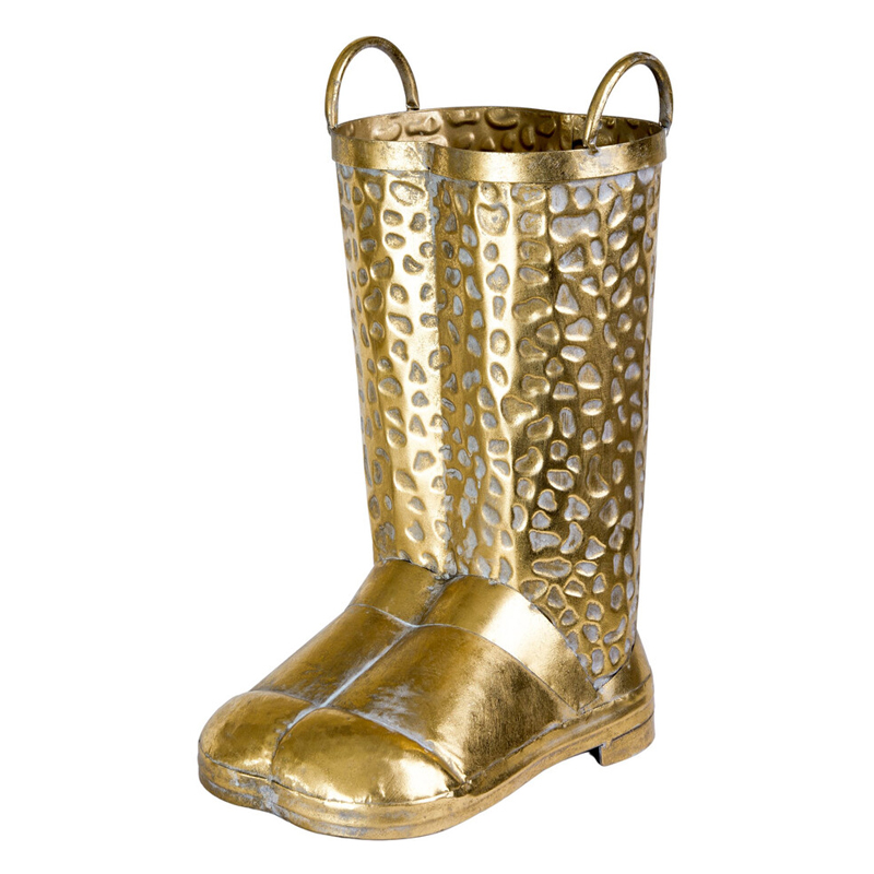 Ваза в форме сапог с рельефной текстурой и ручками Vase Boot Винтажное Темное Золото Ваза в форме сапог с рельефной текстурой и ручками Vase Boot Винтажное Темное Золото в Ижевске | Loft Concept