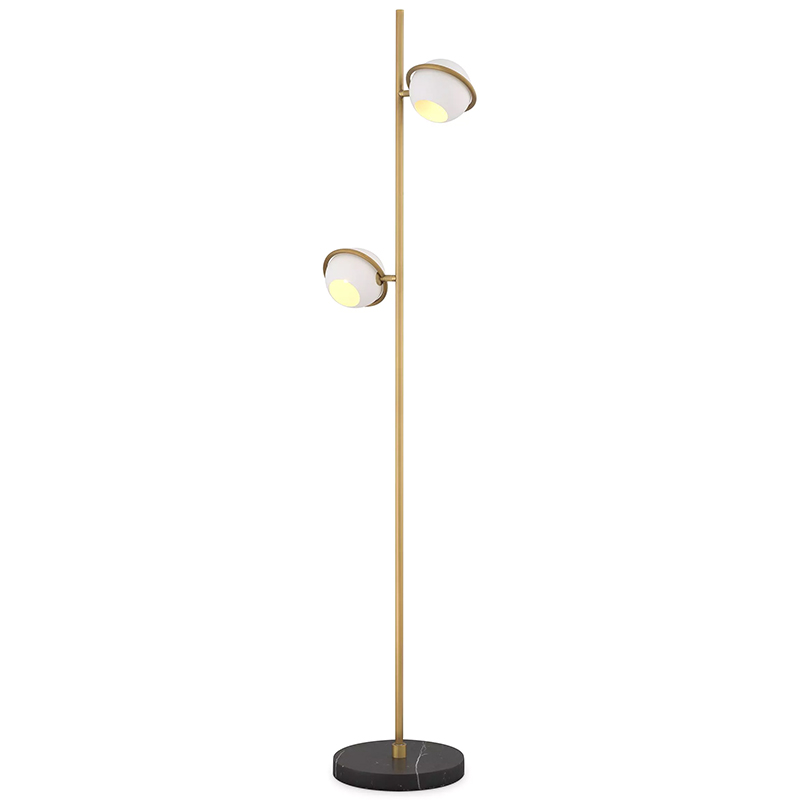 Торшер Eichholtz Floor Lamp Aprillia Золотой Белый Черный Мрамор Nero в Ижевске | Loft Concept 