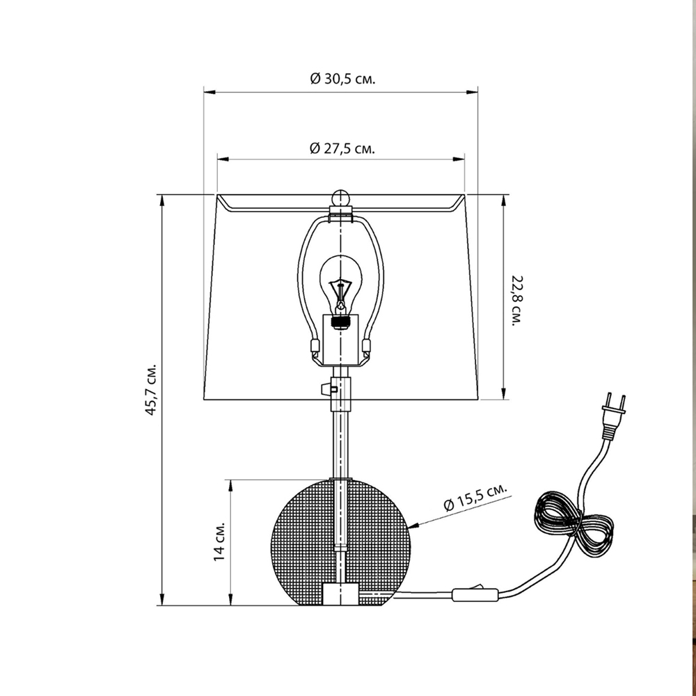 Настольная лампа на круглом основании из дерева Table Lamp Wood в Ижевске