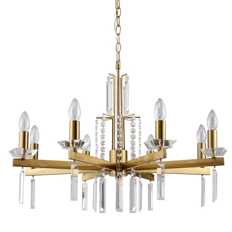 Люстра Vivien Crystal Brass Chandelier 8 Латунь Серый в Ижевске | Loft Concept 