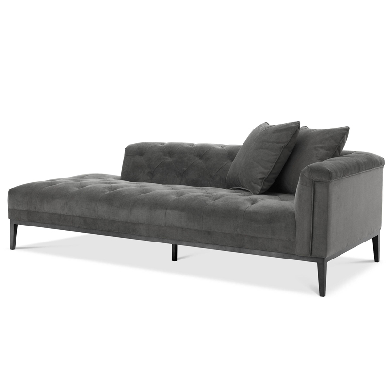 Кушетка Eichholtz Lounge Sofa Cesare Right grey Серый Темная бронза в Ижевске | Loft Concept 