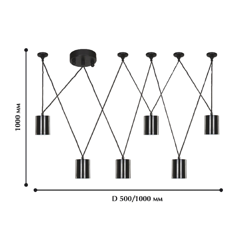 Черная каскадная люстра Wireflow Suspension в Ижевске