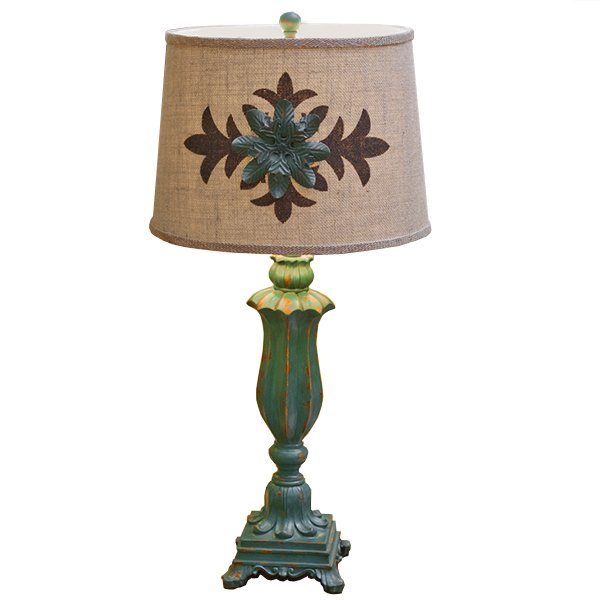 Настольная лампа Cross Ornament Provence table lamp Малахит (зеленый) Бежево-серый в Ижевске | Loft Concept 