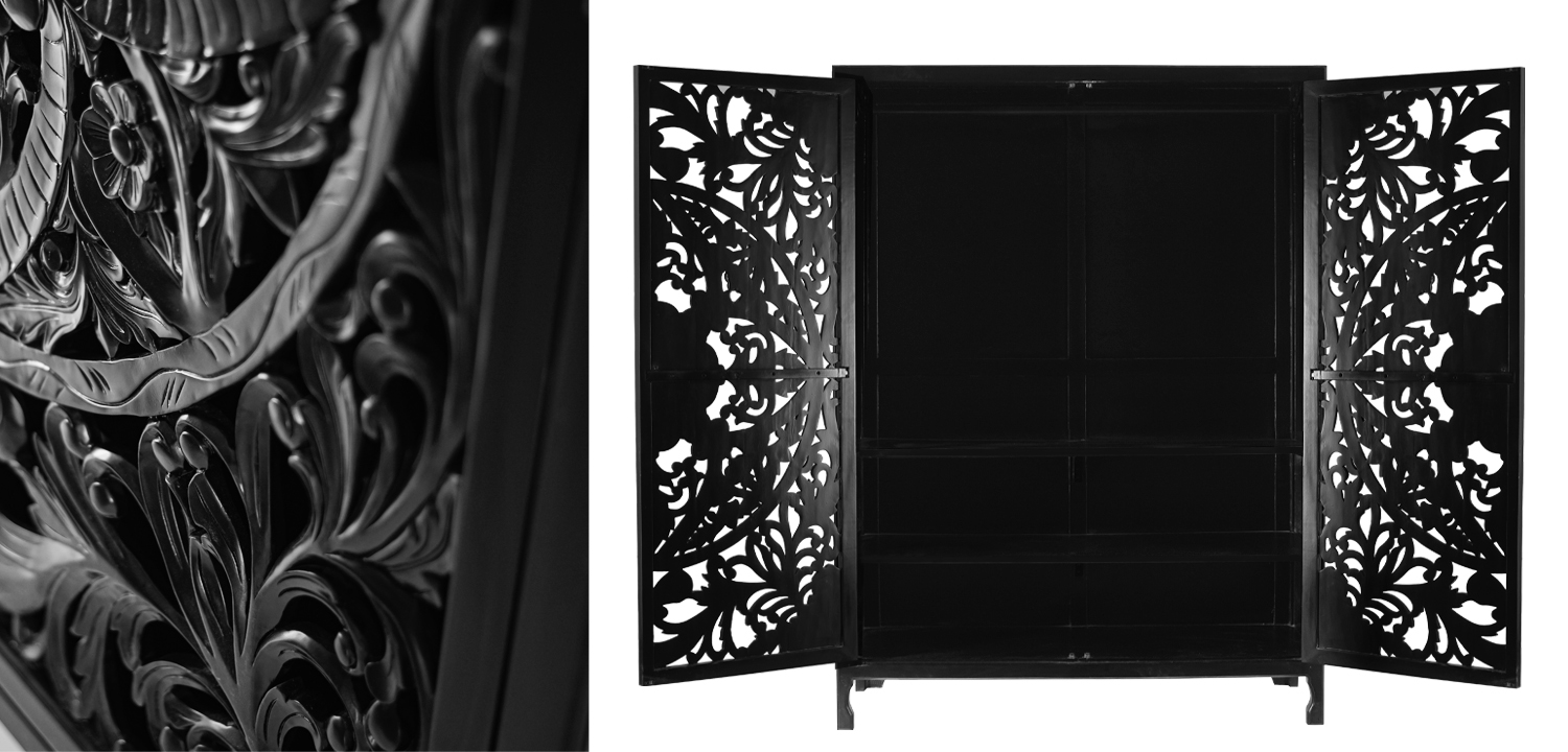 Шкаф Beauden Lace Cabinet Black - фото №1