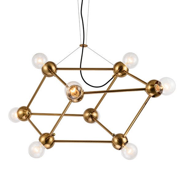 Люстра Molecule Gold Chandelier Золотой в Ижевске | Loft Concept 