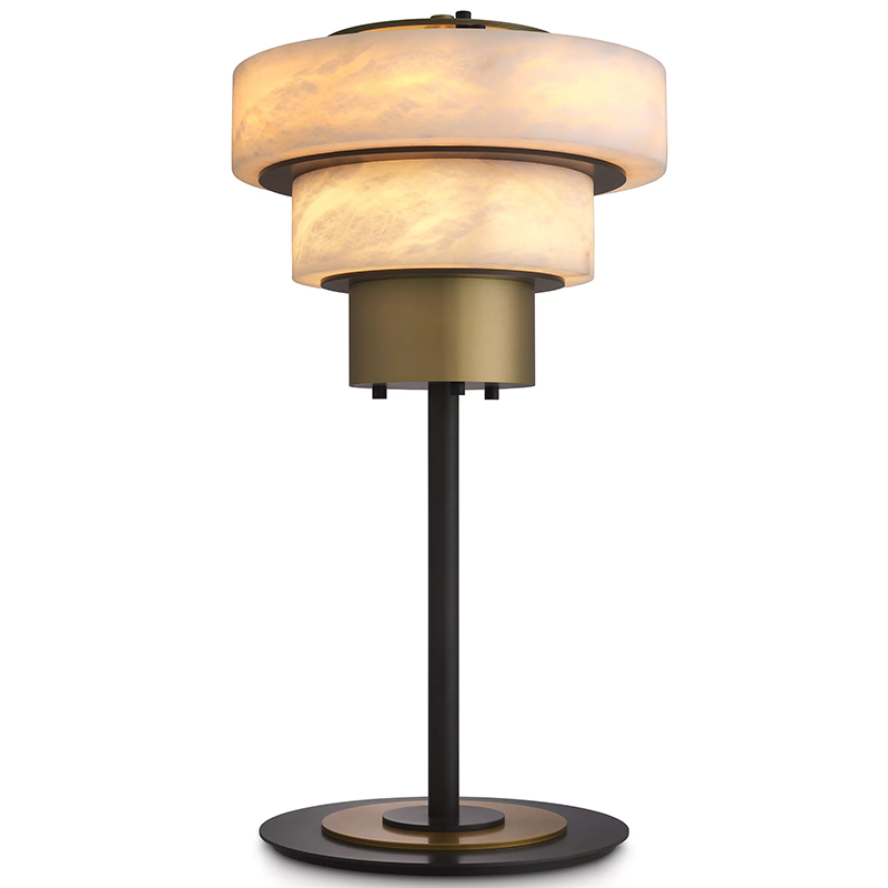 Настольная лампа Eichholtz Table Lamp Zereno Белый Латунь Черный в Ижевске | Loft Concept 