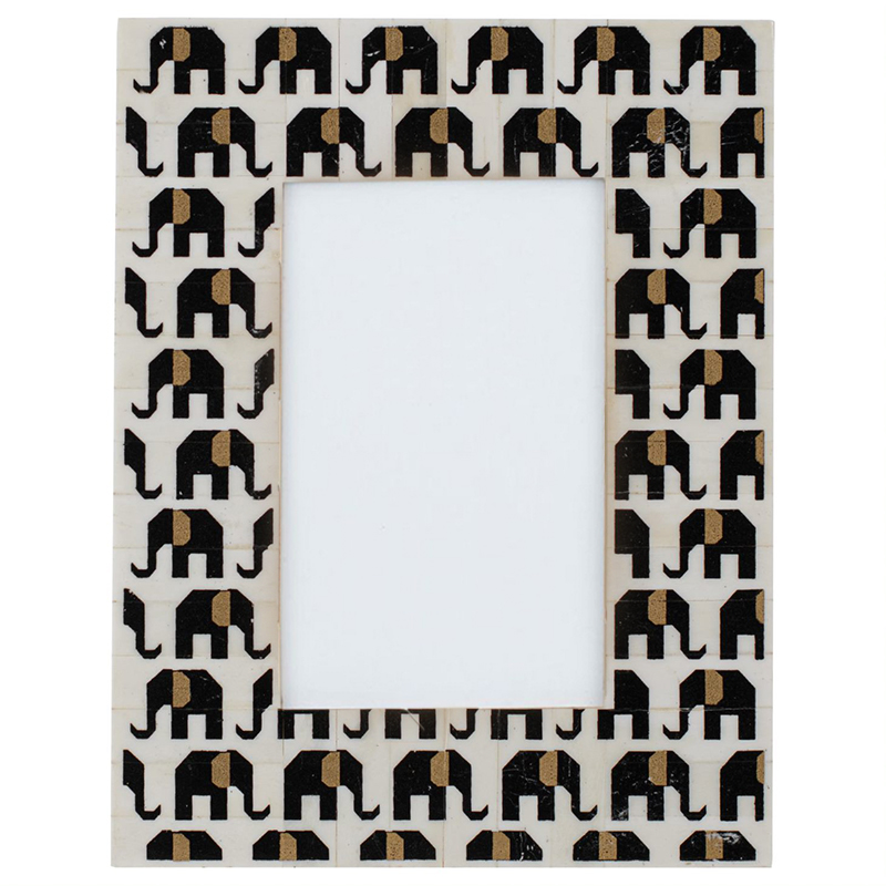 Фоторамка кость Indian Elephants Bone Inlay photo frame Черно-белый в Ижевске | Loft Concept 