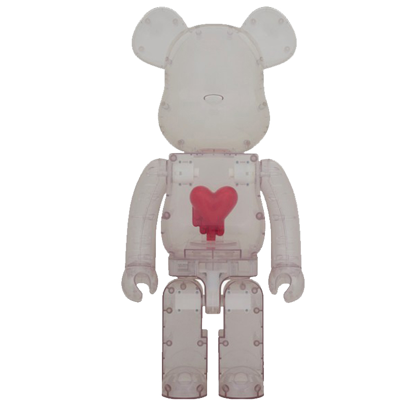 Статуэтка Bearbrick Red Heart Прозрачный (Transparent) Красный в Ижевске | Loft Concept 