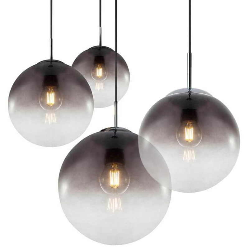 Светильник Ball Sunrise Pendant lamp smok 1 плафон Стекло Смок Хром в Ижевске | Loft Concept 