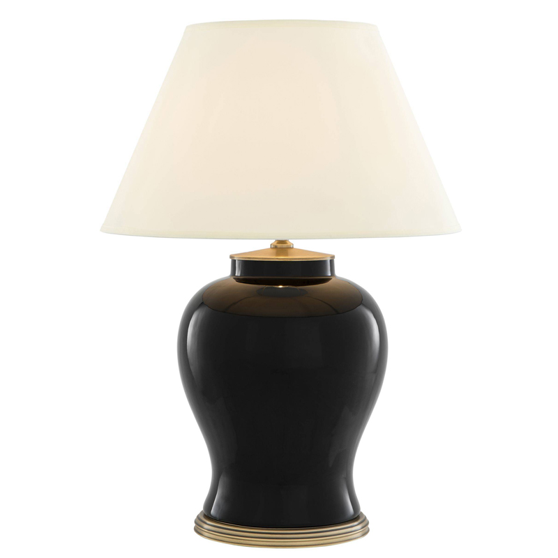 Настольная лампа Eichholtz Table Lamp Mundon Белый Черный Латунь Античная полированная в Ижевске | Loft Concept 