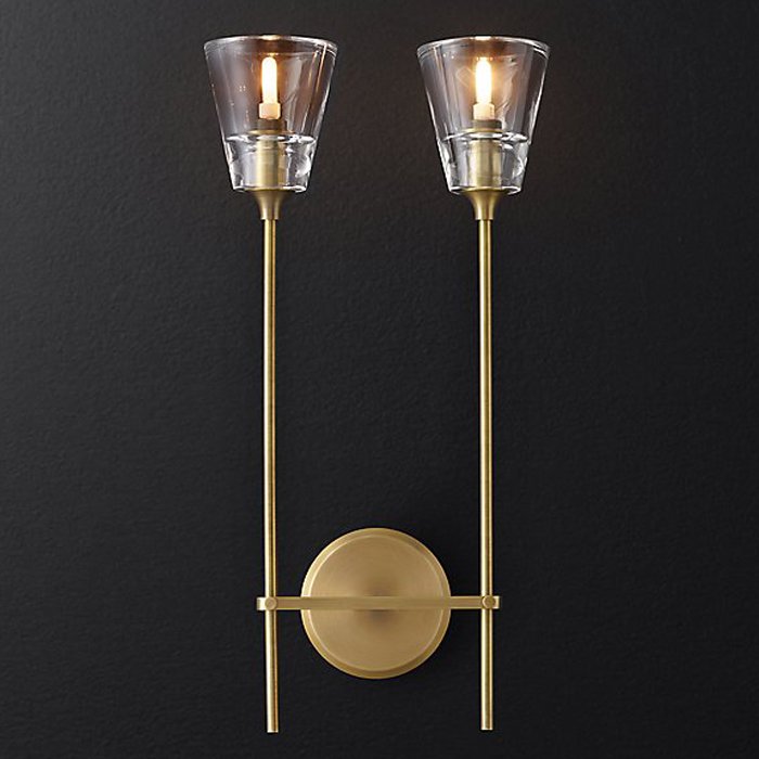 Бра RH Torche De Verre Double wall lamp Латунь в Ижевске | Loft Concept 