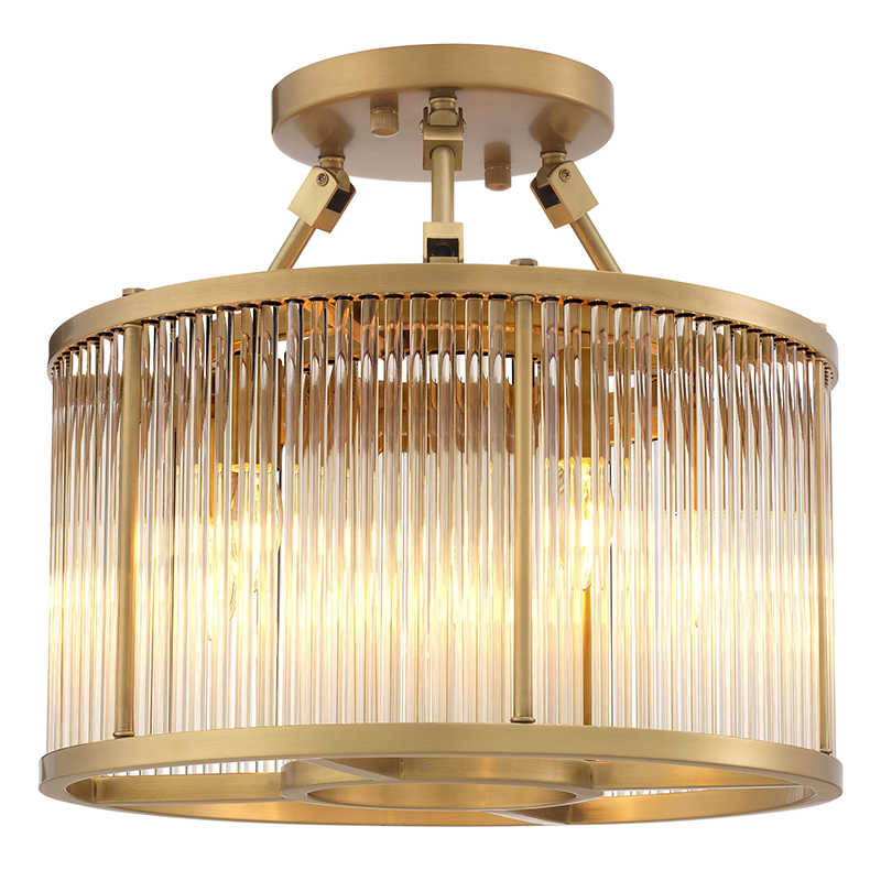 Потолочный светильник Eichholtz  Ceiling Lamp Bernardi S Brass Прозрачное Стекло Латунь в Ижевске | Loft Concept 