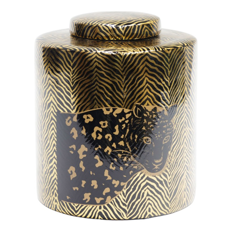 Ваза Leopard Vase black and gold 25 Черный Золотой в Ижевске | Loft Concept 