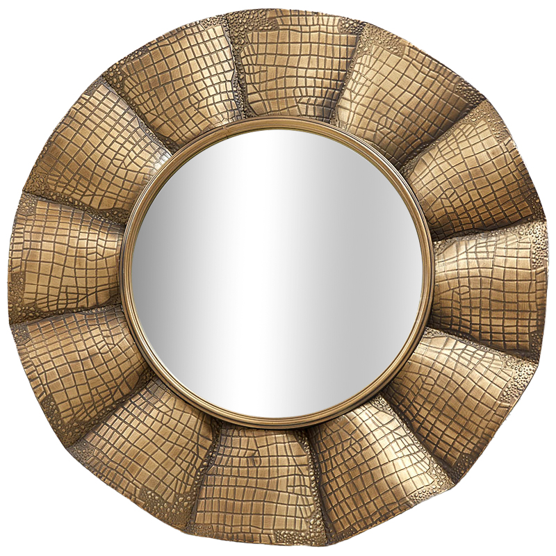 Круглое зеркало Aguirre Round Brass Mirror Латунь Зеркало в Ижевске | Loft Concept 