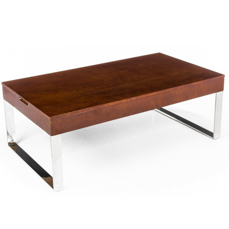 Кофейный стол Annecy Coffee Table brown Коричневый Хром в Ижевске | Loft Concept 