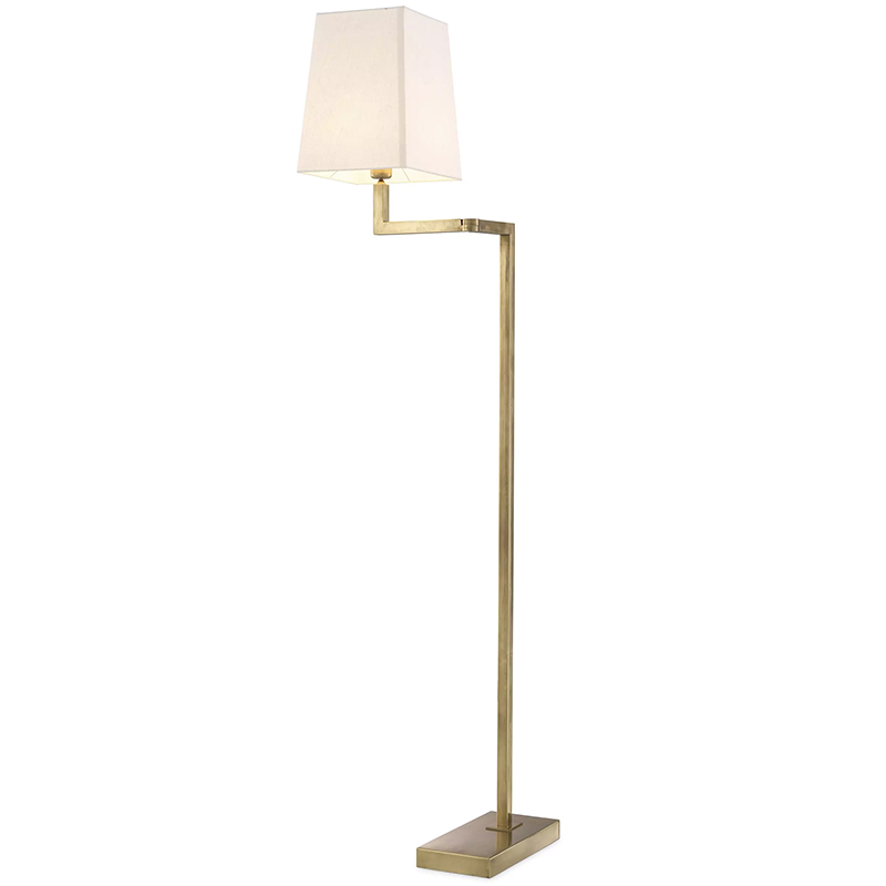 Торшер Eichholtz Floor Lamp Cambell Brass Латунь Винтажная латунь Белый в Ижевске | Loft Concept 