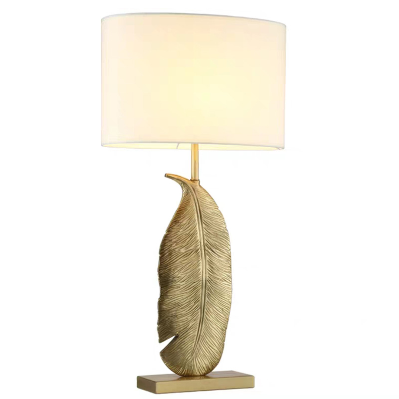 Настольная лампа Leaf Brass Table Lamp Золотой Белый Черный в Ижевске | Loft Concept 