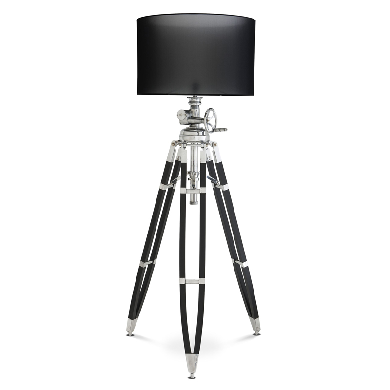 Торшер Eichholtz Floor Lamp Royal Marine Black Черный Алюминий в Ижевске | Loft Concept 