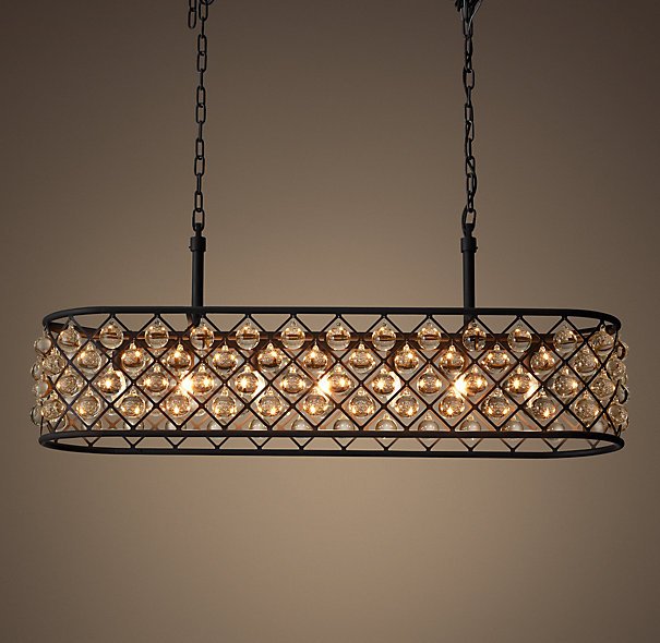 Люстра RH Spencer Rectangular Chandelier 100 Черный в Ижевске | Loft Concept 