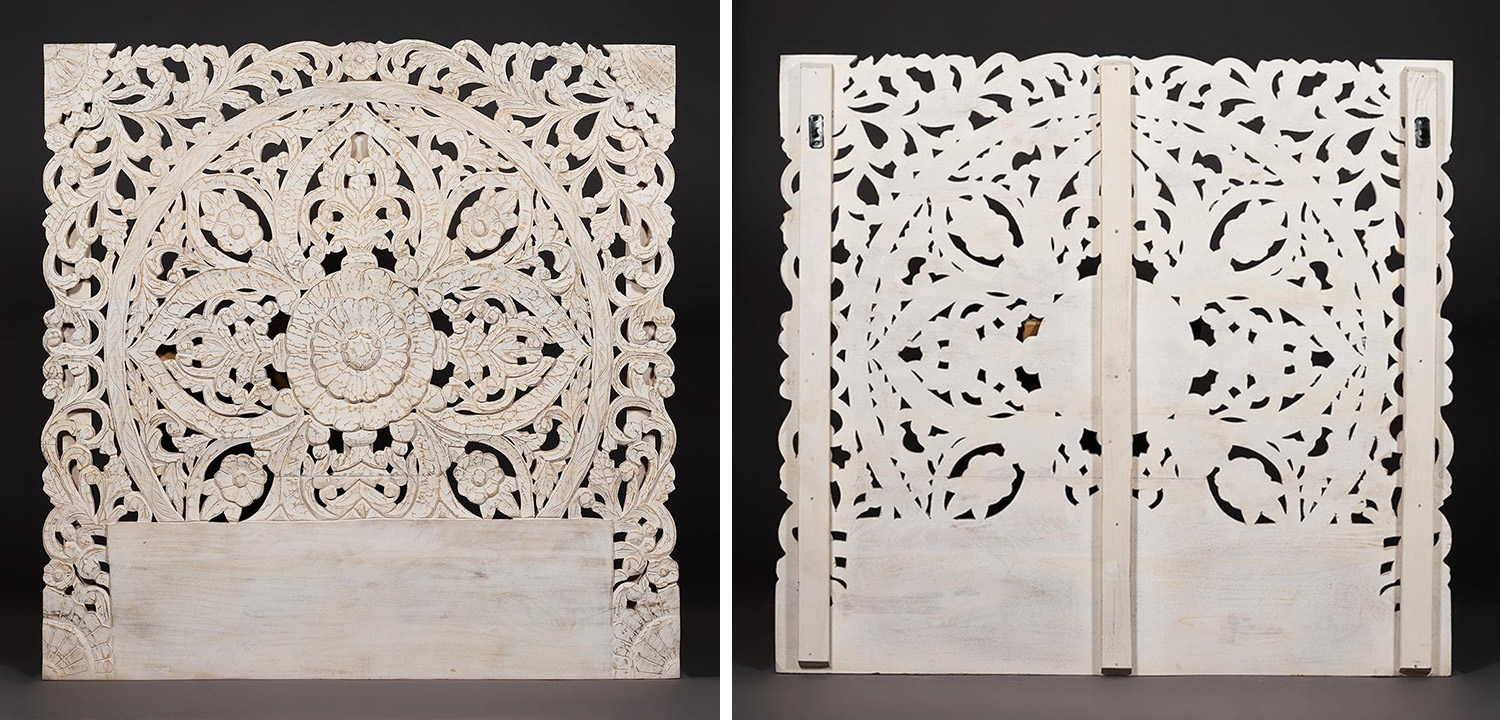 Изголовье-панно Indian antique white Headboard - фото