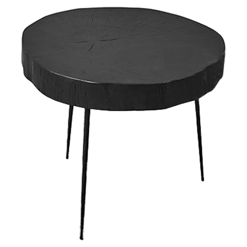 Приставной стол Saw Cut Black Wood Side Table Черный в Ижевске | Loft Concept 