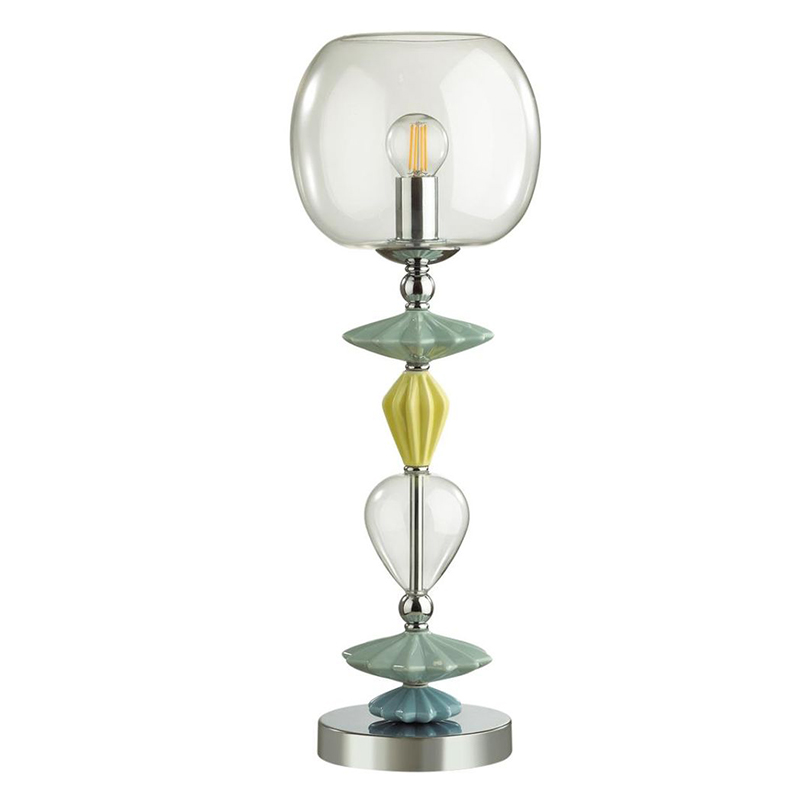 Настольная лампа Iris Glass Table lamp Candy chrome Прозрачный (Transparent) Желтый Зеленый Хром Голубой в Ижевске | Loft Concept 