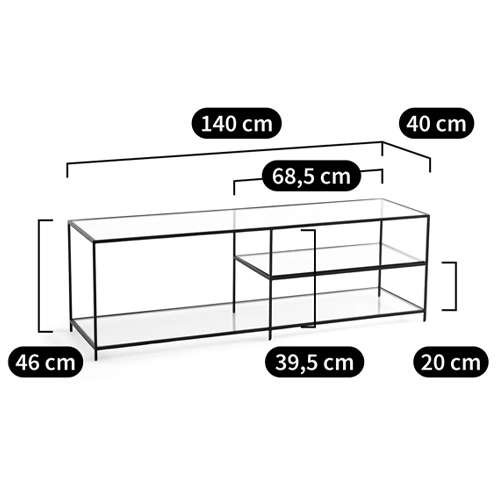 ТВ-тумба из стекла и металла Tingey Metal Glass TV Stand в Ижевске