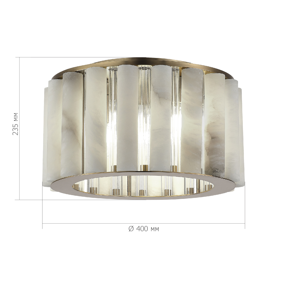 Потолочный светильник из стекла и премиального алебастра Ravishment в Ижевске