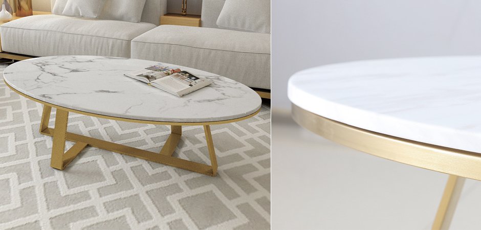 Кофейный стол Marble Oval Table Кофейный стол Marble Oval Table - Loft-Concept в Ижевске