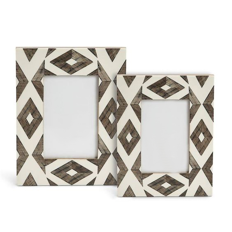 Фоторамка кость Ethnic Indian Wood Bone Inlay photo frame ivory ( слоновая кость ) Коричневый в Ижевске | Loft Concept 