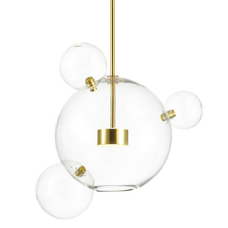 Подвесной светильник Transparent Bubble Pendant Gold 3 Глянцевое золото Прозрачный в Ижевске | Loft Concept 