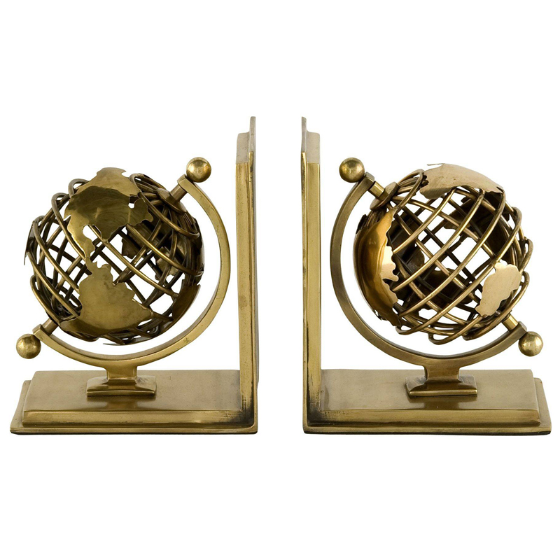 Держатель для книг Eichholtz Bookend Globe set of 2 Латунь Античная полированная в Ижевске | Loft Concept 