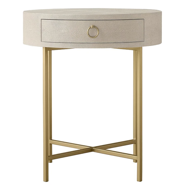 Gaston Stingray Round Ivory Side Table Приставной стол скат Золотой ivory ( слоновая кость ) в Ижевске | Loft Concept 