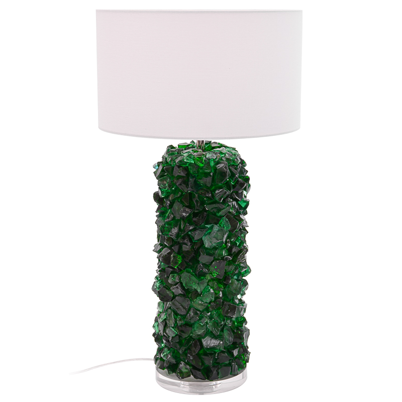 Настольная лампа Enide Green Table Lamp с абажуром Зеленый Белый Прозрачный в Ижевске | Loft Concept 