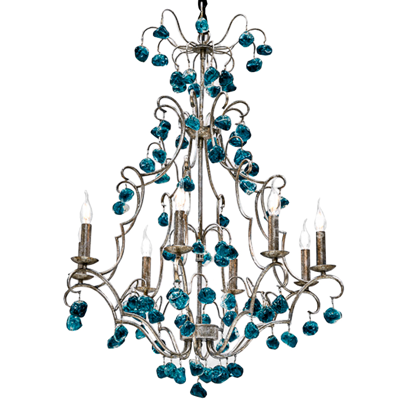 Люстра Crystal Blue Cupertino Chandelier  Бирюзовый в Ижевске | Loft Concept 