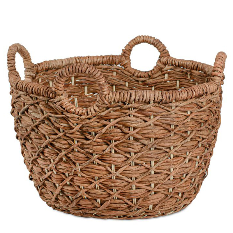 Корзина плетеная Wicker basket 4 handles Коричневый в Ижевске | Loft Concept 