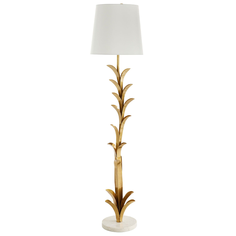 Торшер Arteriors ABBOTT FLOOR LAMP Латунь Белый в Ижевске | Loft Concept 