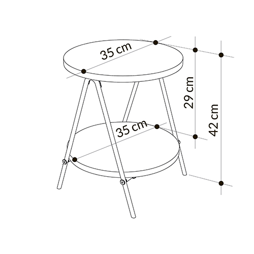 Стол приставной с 2-мя круглыми столешницами цвета антрацит ESSEL SIDE TABLE ANTHRACITE в Ижевске