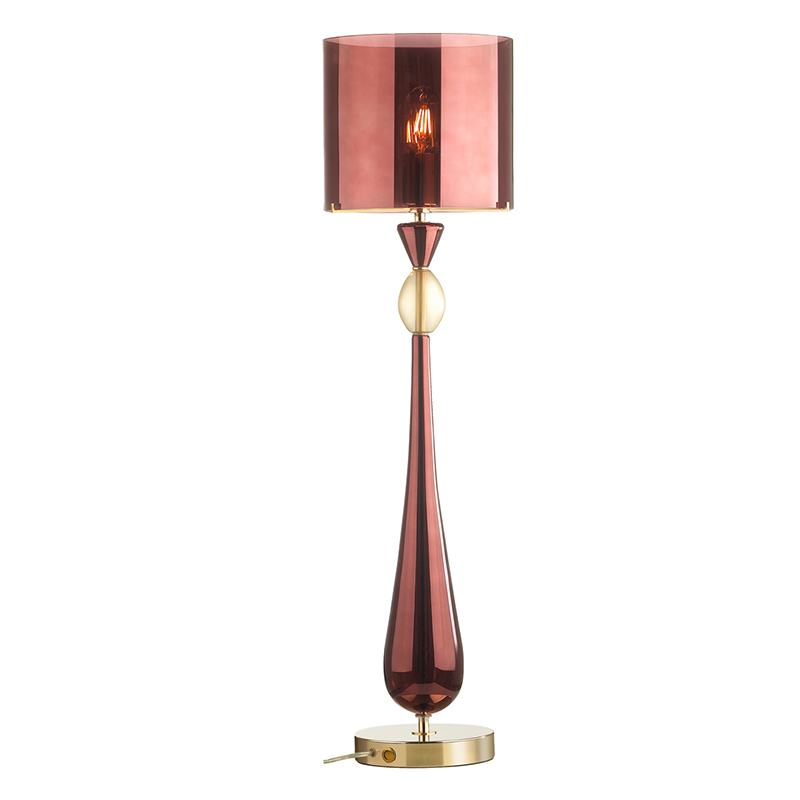 Настольная лампа Roser Burgundy Table Lamp Бургундский красный Золотой в Ижевске | Loft Concept 