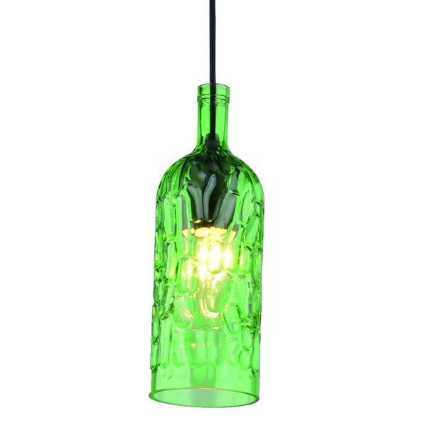 Подвесной светильник Geometry Glass Green Bottle Pendant Зеленый в Ижевске | Loft Concept 