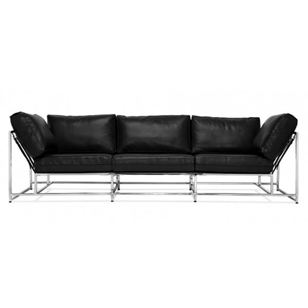 Диван Black Calfskin Sofa Черный в Ижевске | Loft Concept 