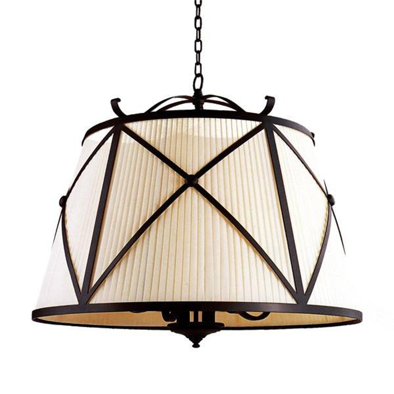 Люстра абажур Provence Lampshade Light Brown Chandelier Коричневый винтаж Бежевый в Ижевске | Loft Concept 