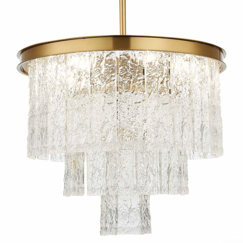 Люстра Renea Textured Glass Chandelier Brass Латунь Прозрачное Стекло в Ижевске | Loft Concept 