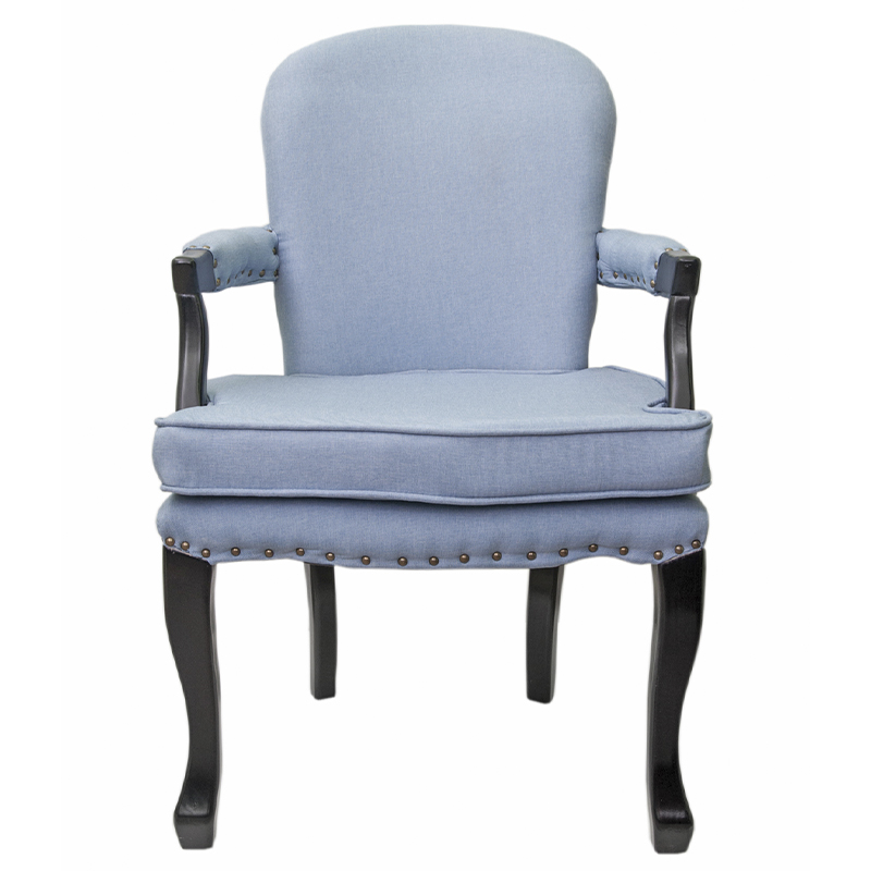 Кресло Aubrey Classical Armchair blue flax Голубой Черный в Ижевске | Loft Concept 